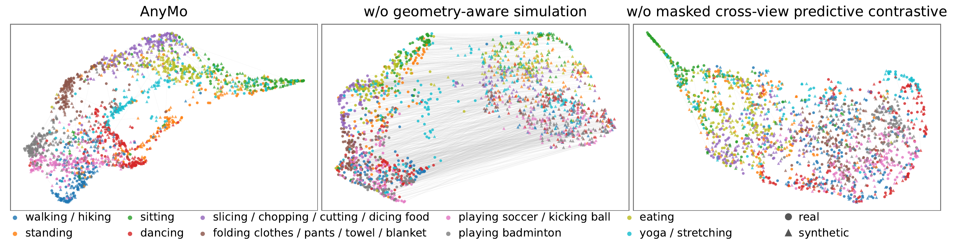 UMAP visualization of AnyMo real and synthetic alignment